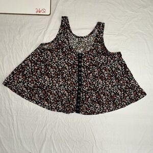 Bongo Juniors cropped tank top,‎ multicolor floral, size Large